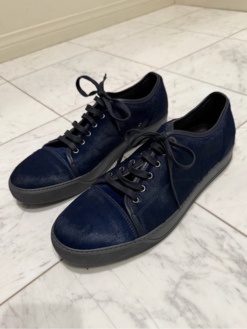 Lanvin Ponyhair Blue Men’s Sneakers Size 10